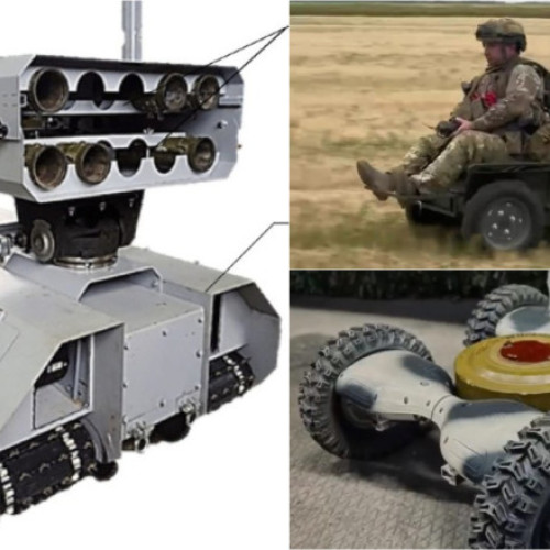 Rusia a aruncat în luptă contra Ucrainei cele mai bizare modele de roboți: autobuzul de drone, hoverboard-uri antitanc și cutii pe roți