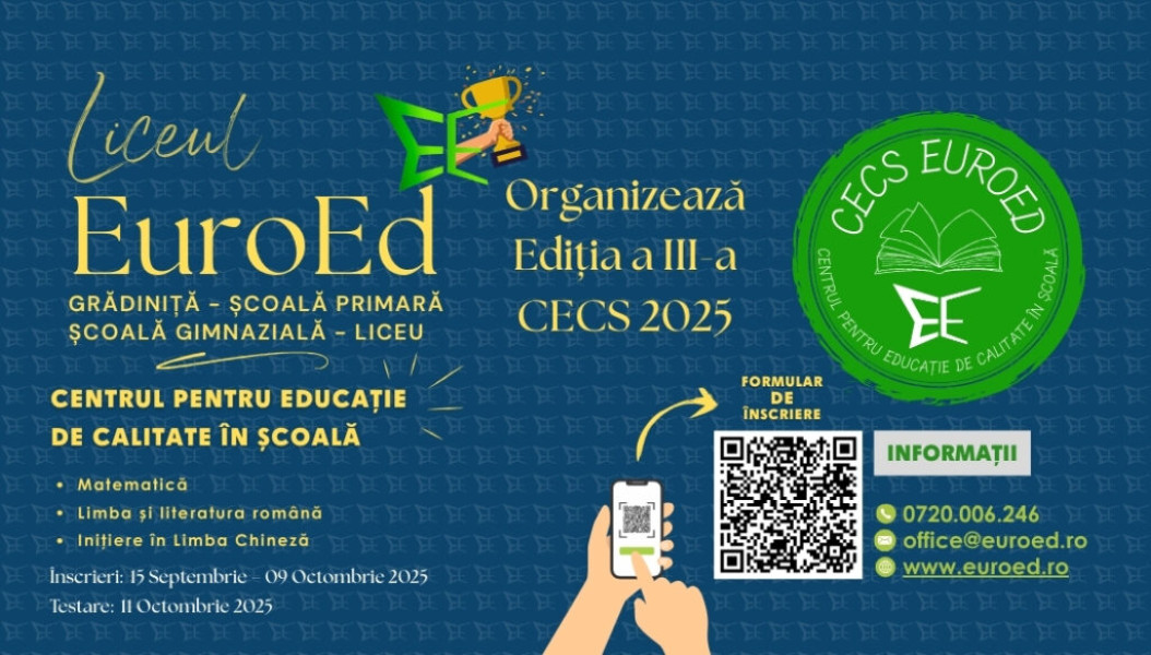 Liceul EuroEd din Iași începe înscrierile pentru Centrul pentru Educație de Calitate